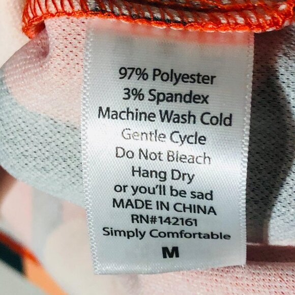 LulaRoe classic skirt pencil geometric black orange stretch medium READ NEW - Picture 4 of 6